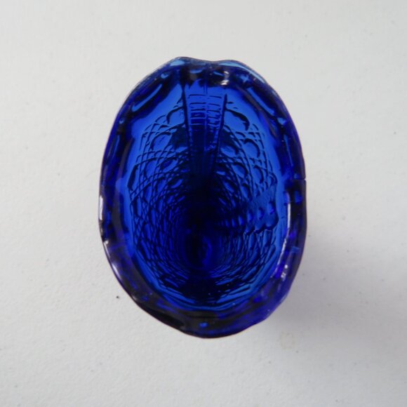 Vintage Victorian Style Cobalt Blue Bouquet Holder Glass Boot Vase Table Decor - Picture 5 of 7